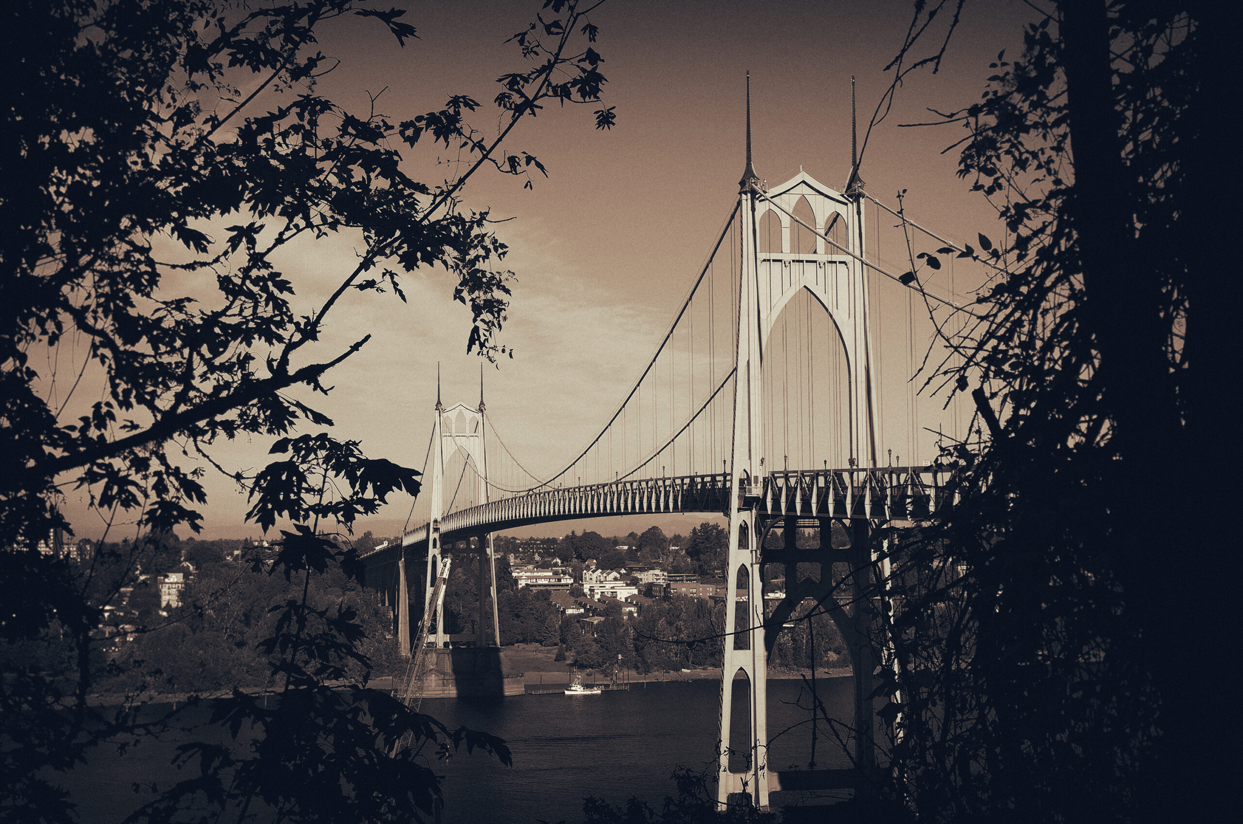 The span of the St. John's bridge